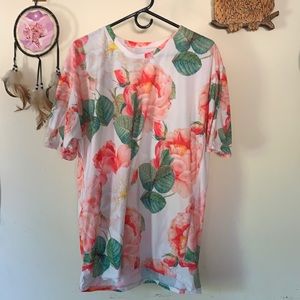 Full Size Flower Print Floral shirt